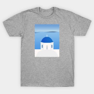 Blue Dome Church, Oia, Santorini, Greece T-Shirt